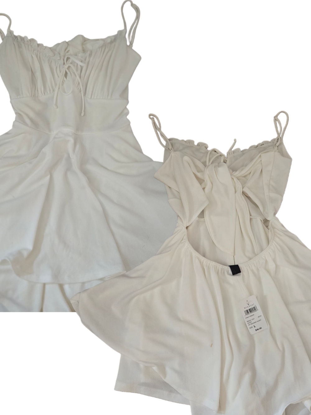 Windsor Ivory Tie Open Back Mini Dress